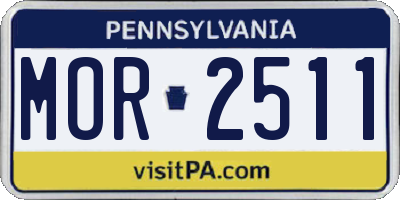PA license plate MOR2511
