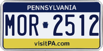 PA license plate MOR2512