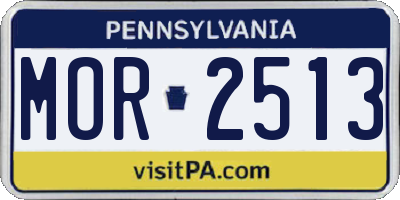PA license plate MOR2513