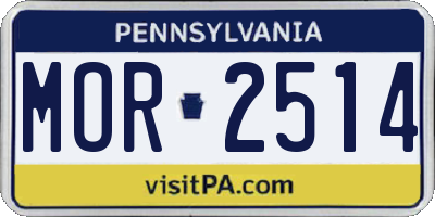 PA license plate MOR2514