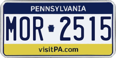PA license plate MOR2515