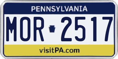PA license plate MOR2517