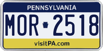 PA license plate MOR2518