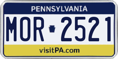 PA license plate MOR2521