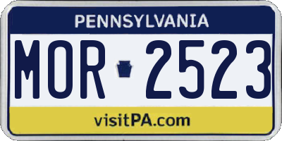 PA license plate MOR2523