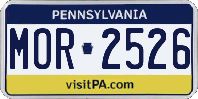 PA license plate MOR2526