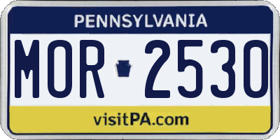 PA license plate MOR2530