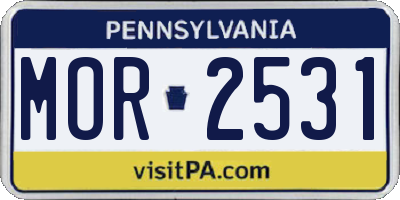 PA license plate MOR2531