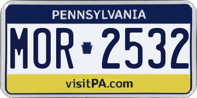 PA license plate MOR2532