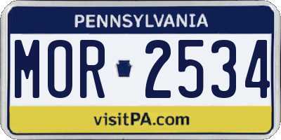 PA license plate MOR2534