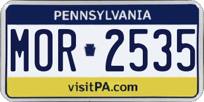 PA license plate MOR2535