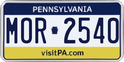 PA license plate MOR2540