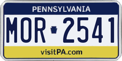 PA license plate MOR2541