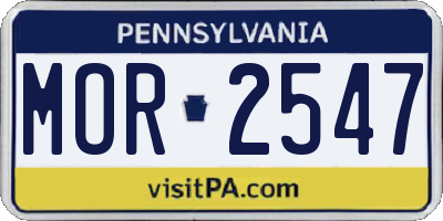 PA license plate MOR2547