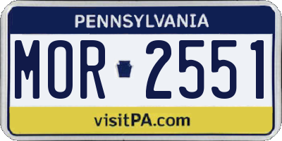 PA license plate MOR2551