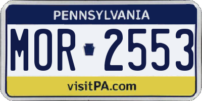 PA license plate MOR2553