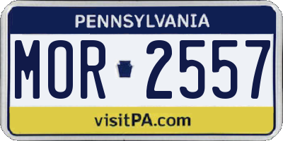 PA license plate MOR2557