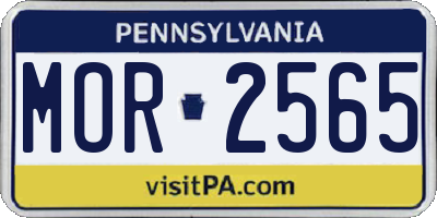 PA license plate MOR2565