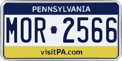 PA license plate MOR2566