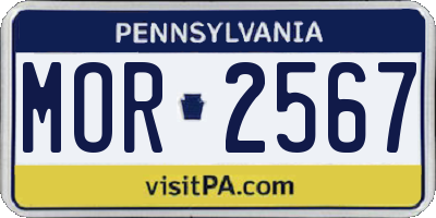 PA license plate MOR2567