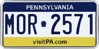 PA license plate MOR2571