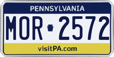PA license plate MOR2572
