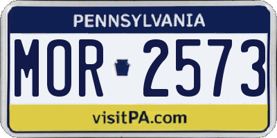 PA license plate MOR2573