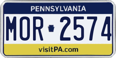 PA license plate MOR2574