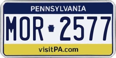 PA license plate MOR2577