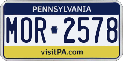 PA license plate MOR2578