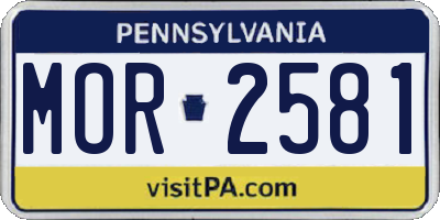 PA license plate MOR2581