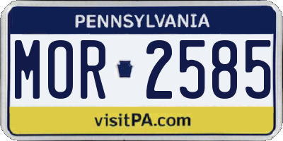 PA license plate MOR2585