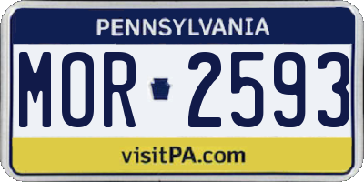 PA license plate MOR2593