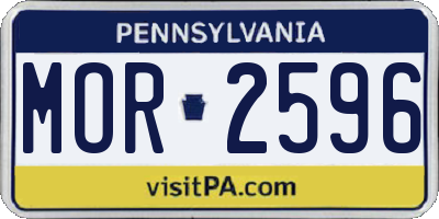 PA license plate MOR2596