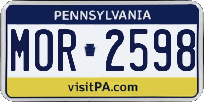 PA license plate MOR2598