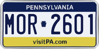 PA license plate MOR2601