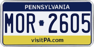PA license plate MOR2605