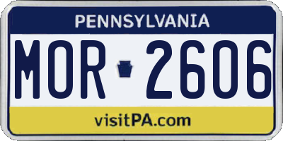 PA license plate MOR2606