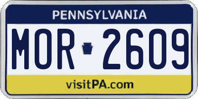 PA license plate MOR2609