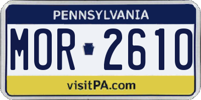 PA license plate MOR2610