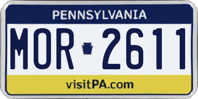 PA license plate MOR2611