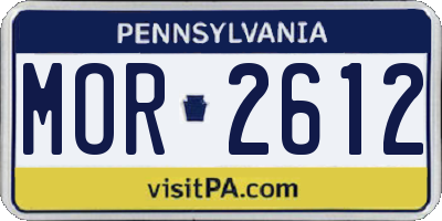 PA license plate MOR2612