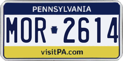 PA license plate MOR2614