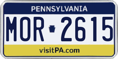 PA license plate MOR2615