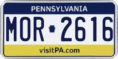 PA license plate MOR2616