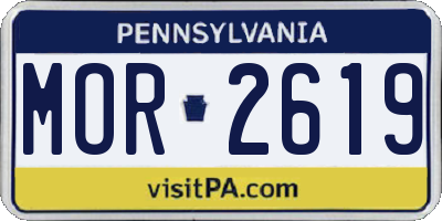PA license plate MOR2619