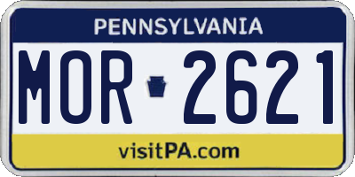 PA license plate MOR2621