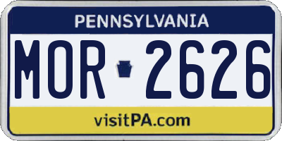 PA license plate MOR2626