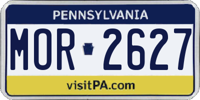 PA license plate MOR2627