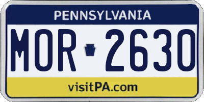PA license plate MOR2630